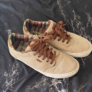 Vans Men's Beige Canvas Sneakers